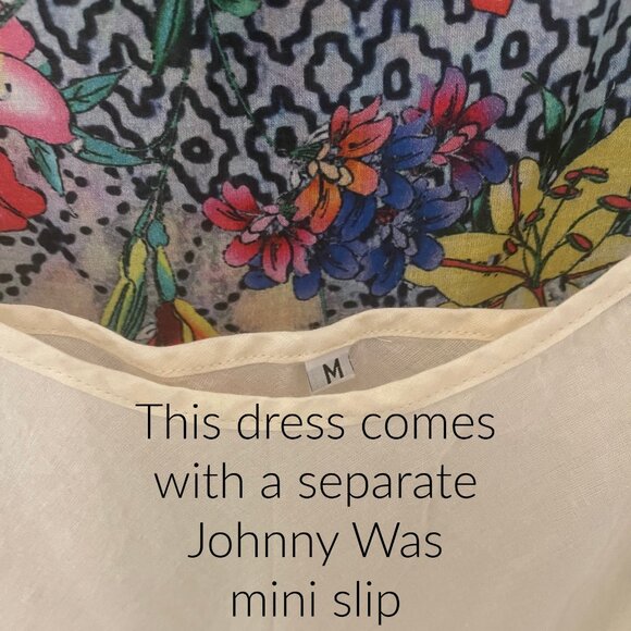 Patchwork Print Johnny Was Maxi Dress With Separate Slip Size Medium - Picture 6 of 6